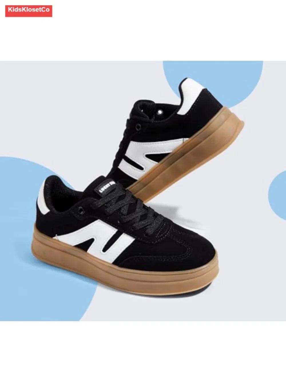 Boys Girls Platform Sneakers Chunky Casual Retro Lace Up Non Slip